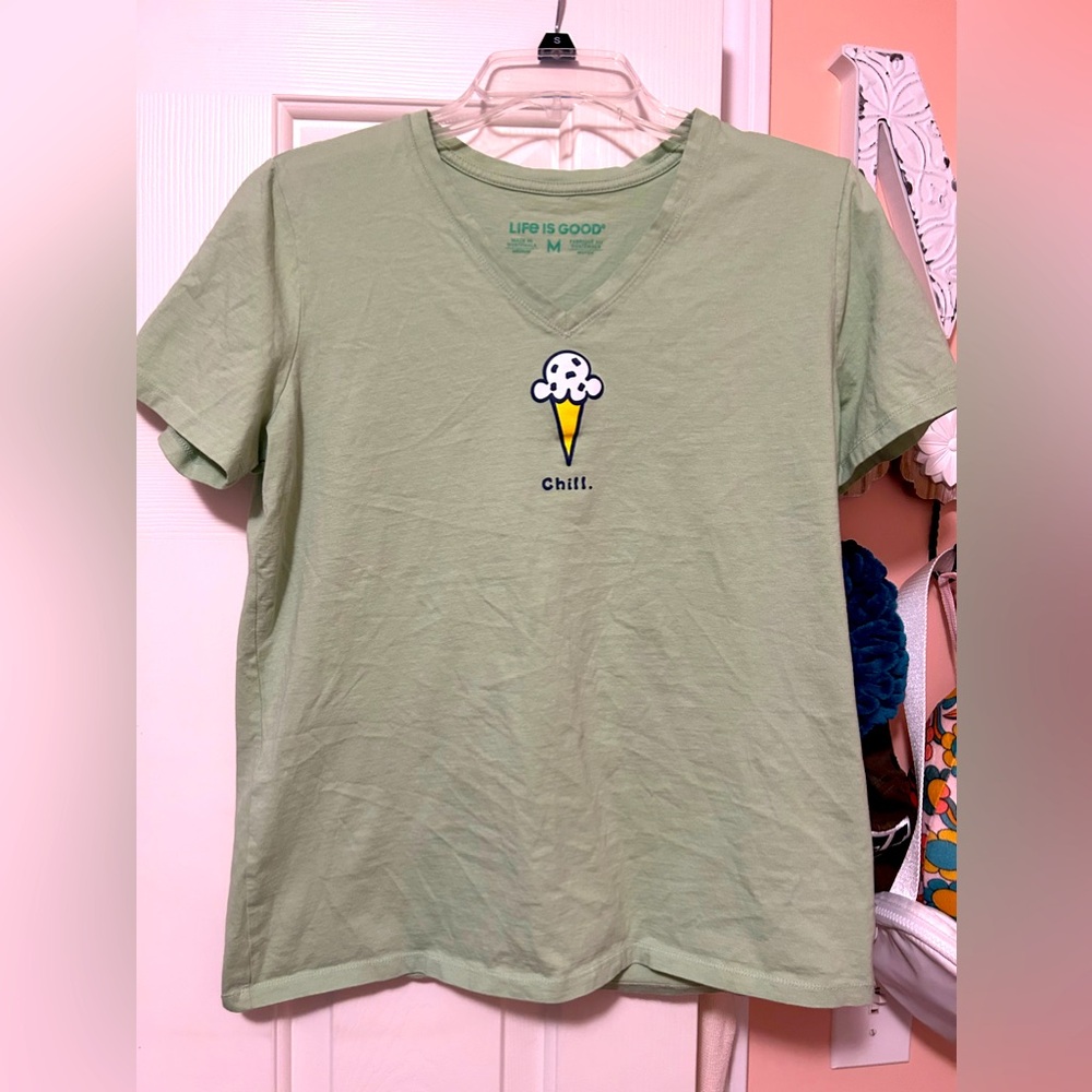 Life is Good V neck Tshirt